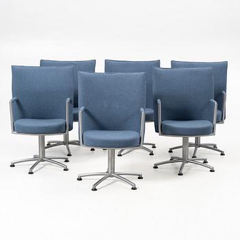 Snurrstolar, 6 st, "Partner", Erik Jörgensen Möbelfabrik, Danmark.
