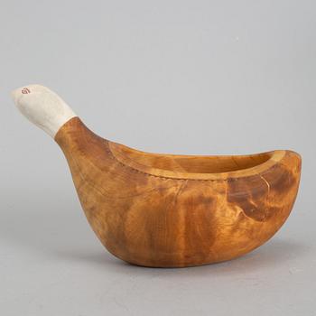 LARS LEVI SUNNA, a sami birch and reindeer horn bowl, signed LL SUNNA.