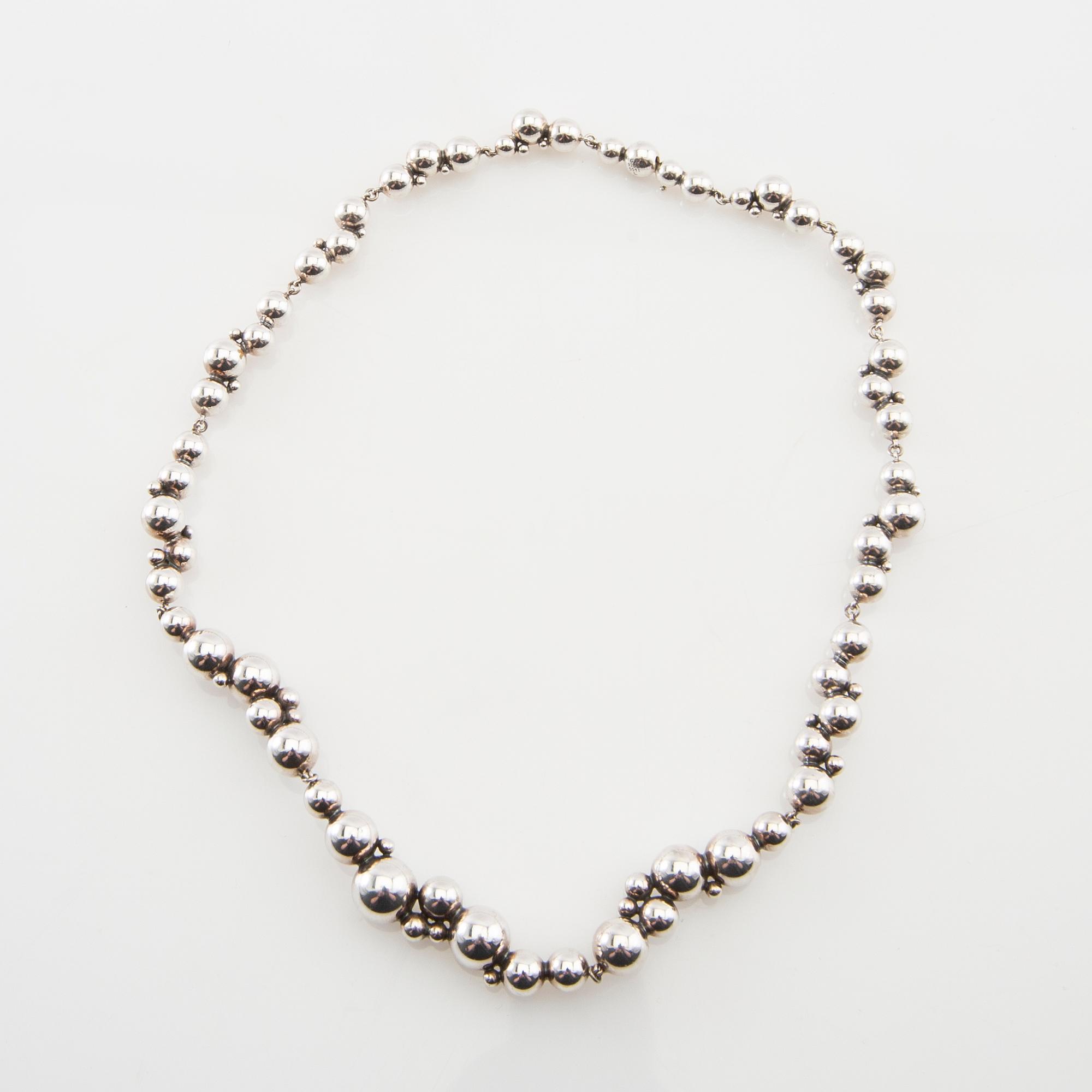 Georg Jensen, Necklace "Moonlight Grapes" oxidised sterling silver.
