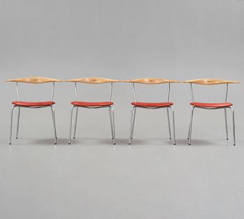 Hans J. Wegner, a set of four 'JH 701' dining chairs, executed by Johannes Hansen, Denmark.