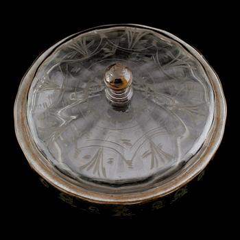 LOCKSKÅL, glas, 1700-tal.