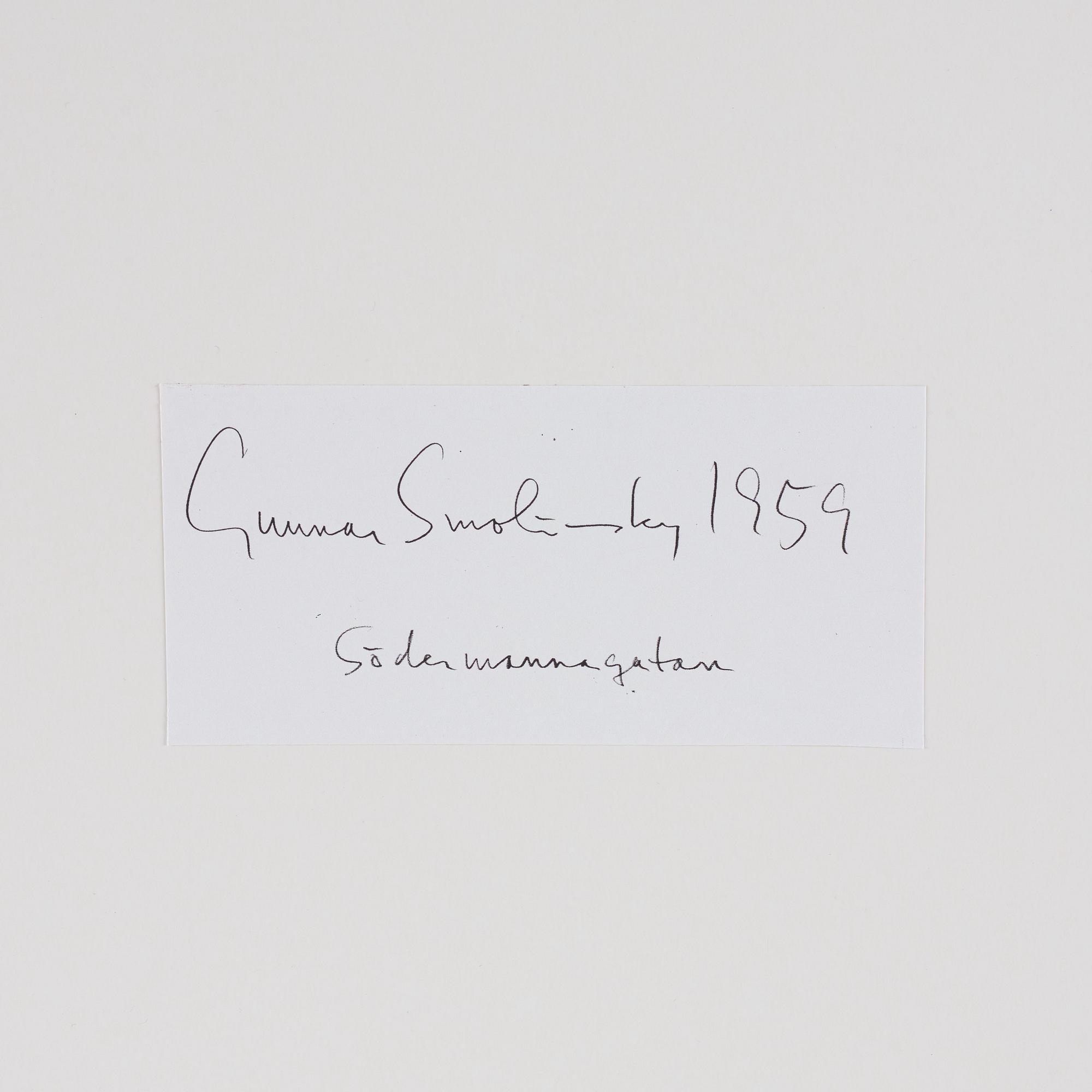Gunnar Smoliansky, "Södermannagatan, 1959".