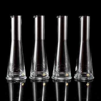 KARAFFER, 4 st, "Basic", Margareta Hennix, Reijmyre Glasbruk.