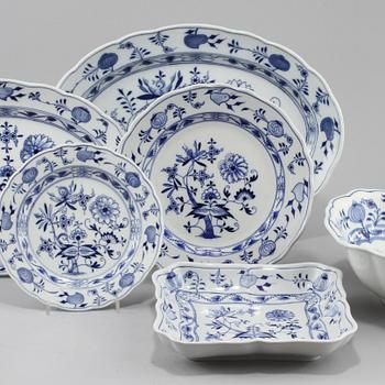 SERVISDELAR, 6 st, porslin, delvis Meissen, 1900-tal.