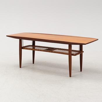 A teak and rattan coffee table model 'Aarup', IKEA, designed in 1959.