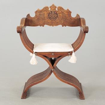 A so called Savonarola chair, first half of the 20th century.