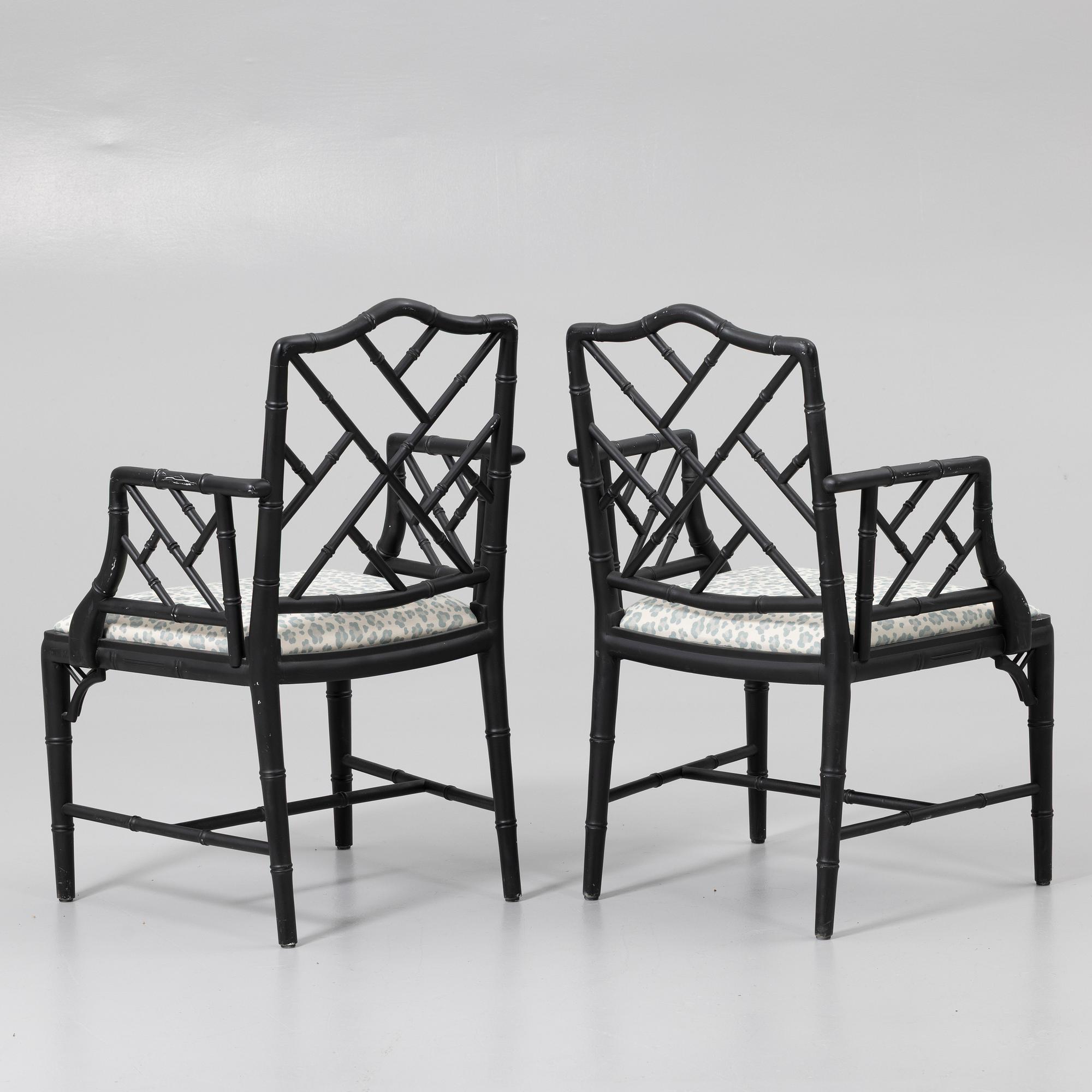 Armchairs, a pair, probably Miranda of Sweden, 20th century.