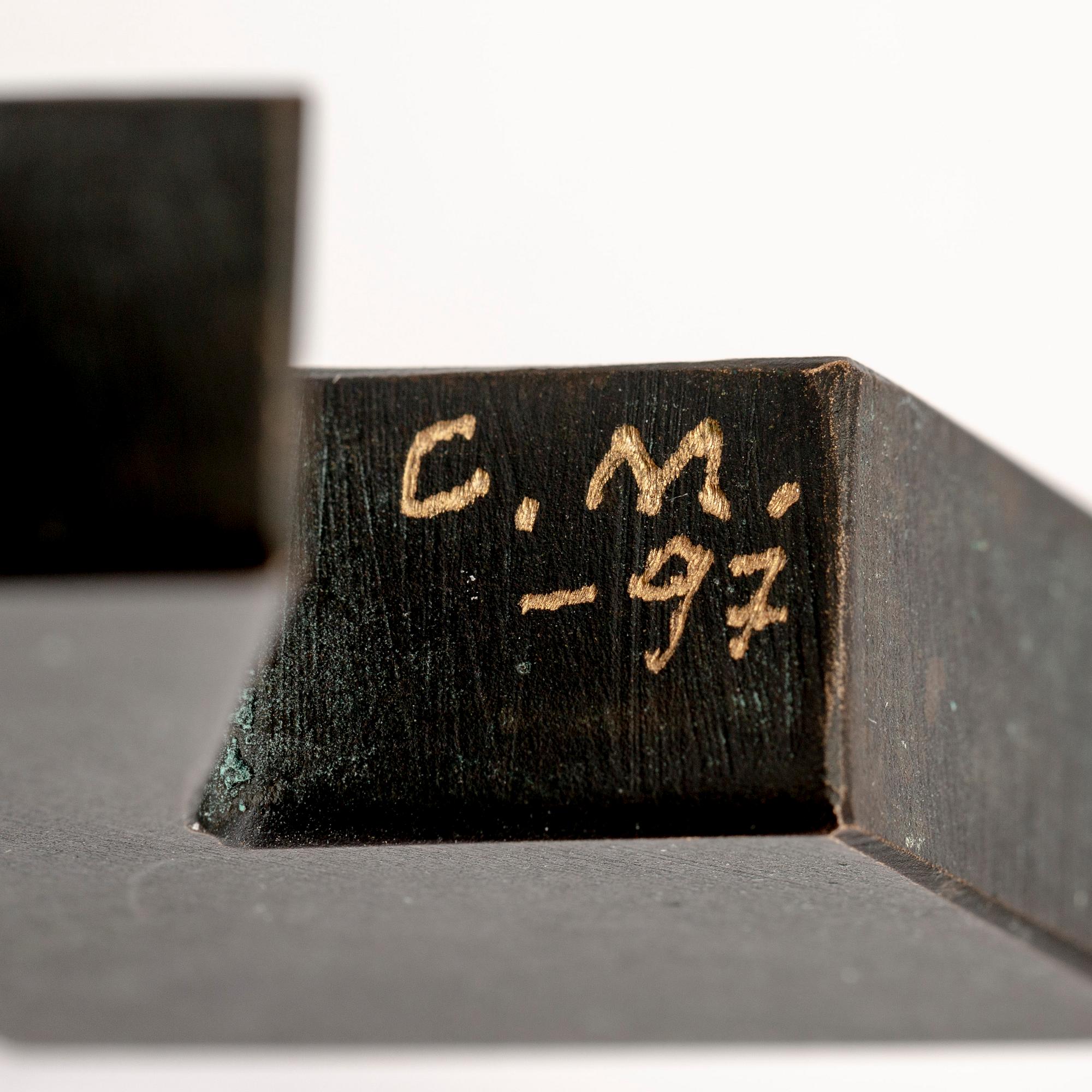 Carl Magnus, sculpture in three parts, bronze, signed -97.