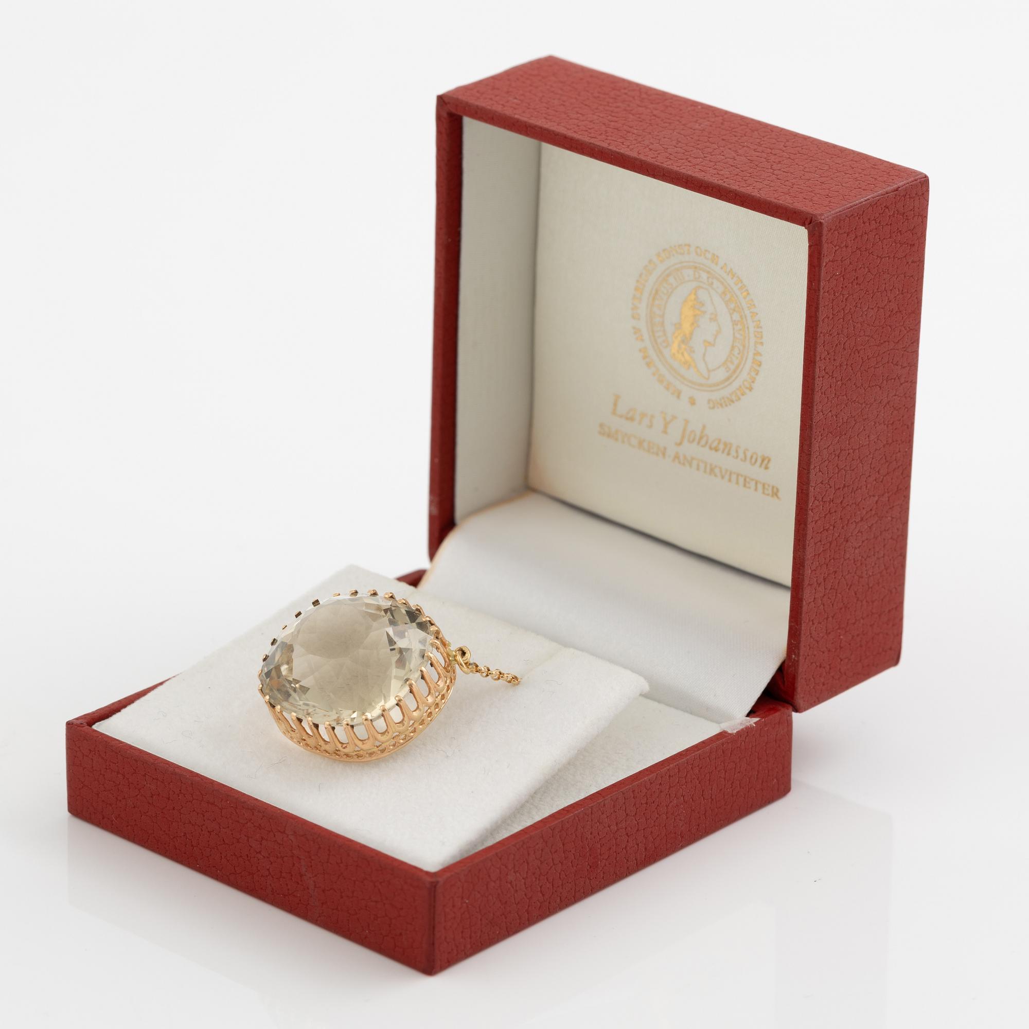 Necklace 18K gold with quartz.