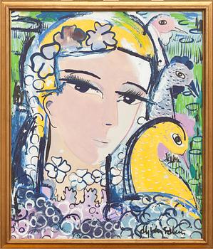 ALY BEN SALEM, gouache, signerad.