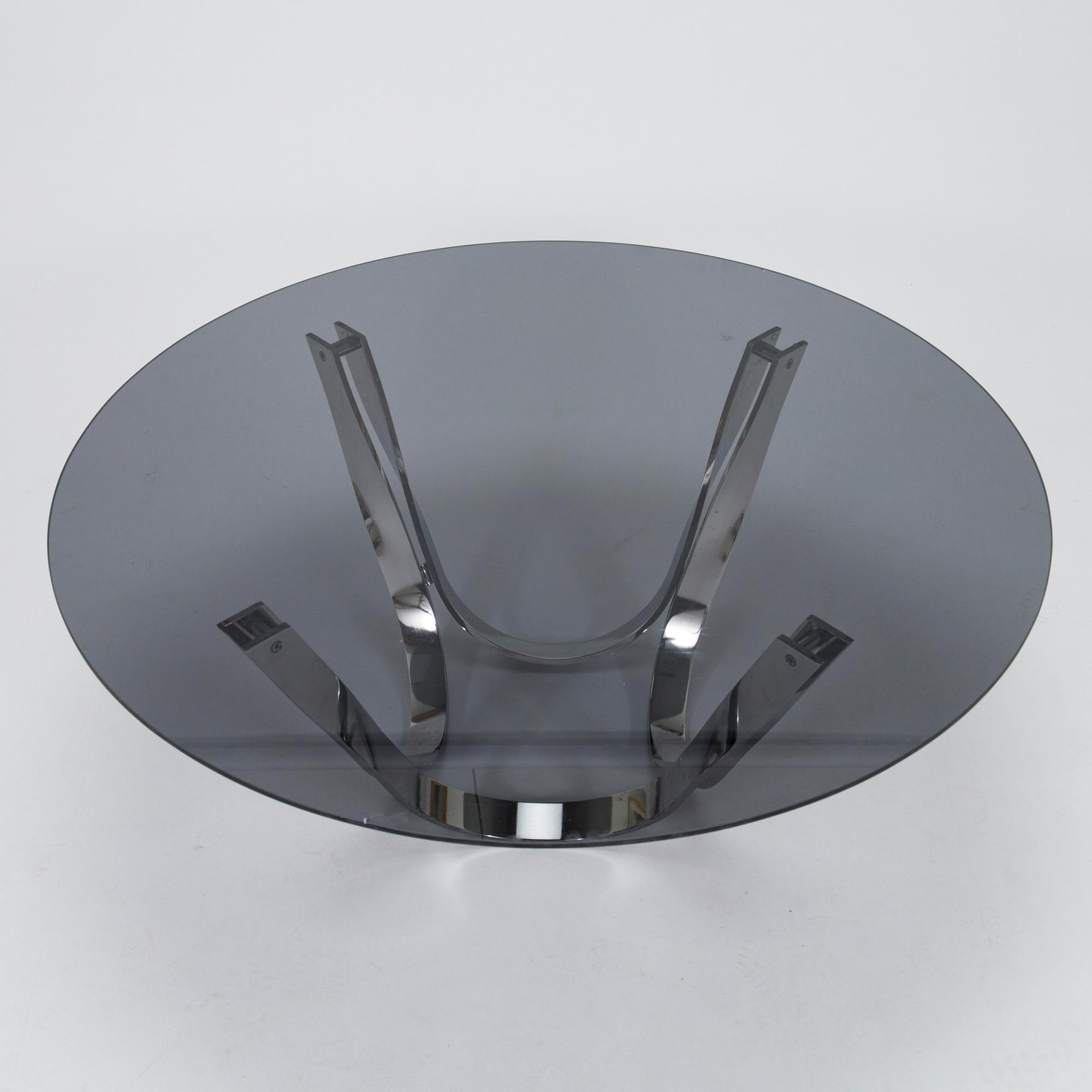 Roger Sprunger, a 1970s glass top coffee table by Roger Sprunger for Dunbar USA.