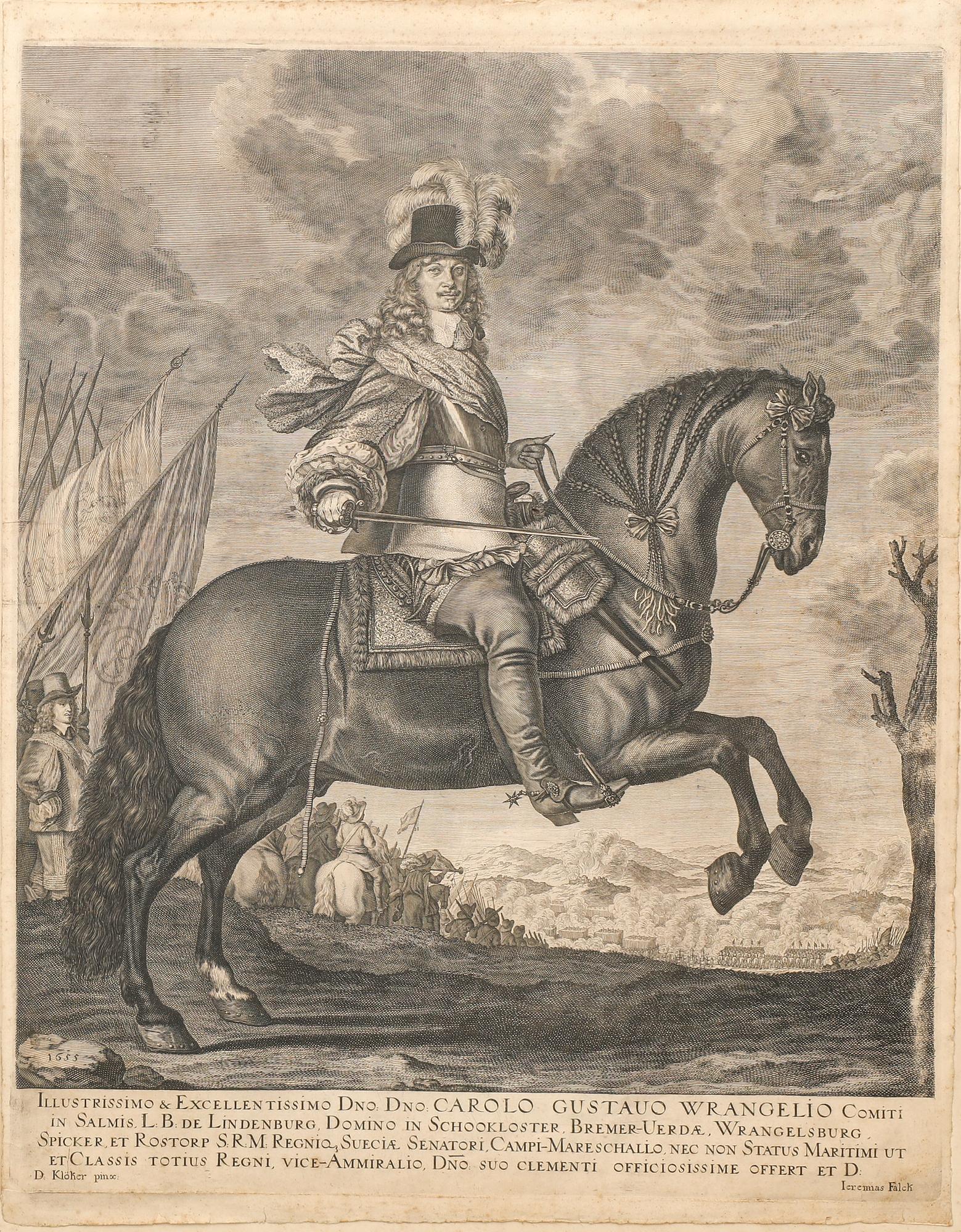 Jeremiasz Falck, etsning av Carl Gustav Wrangel, 1600-tal.