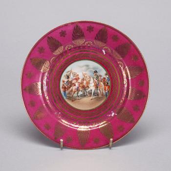LAUTASIA, 6 kpl, posliinia, Capo Di Monte, Napolin kaltainen leima, Italia, 1900-luvun puoliväli.
