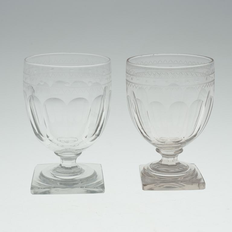 TWELVE GLASSES, 19th century.