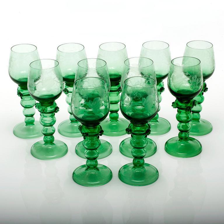 VINGLAS/REMMARE, 11 st, glas, 1900-tal.