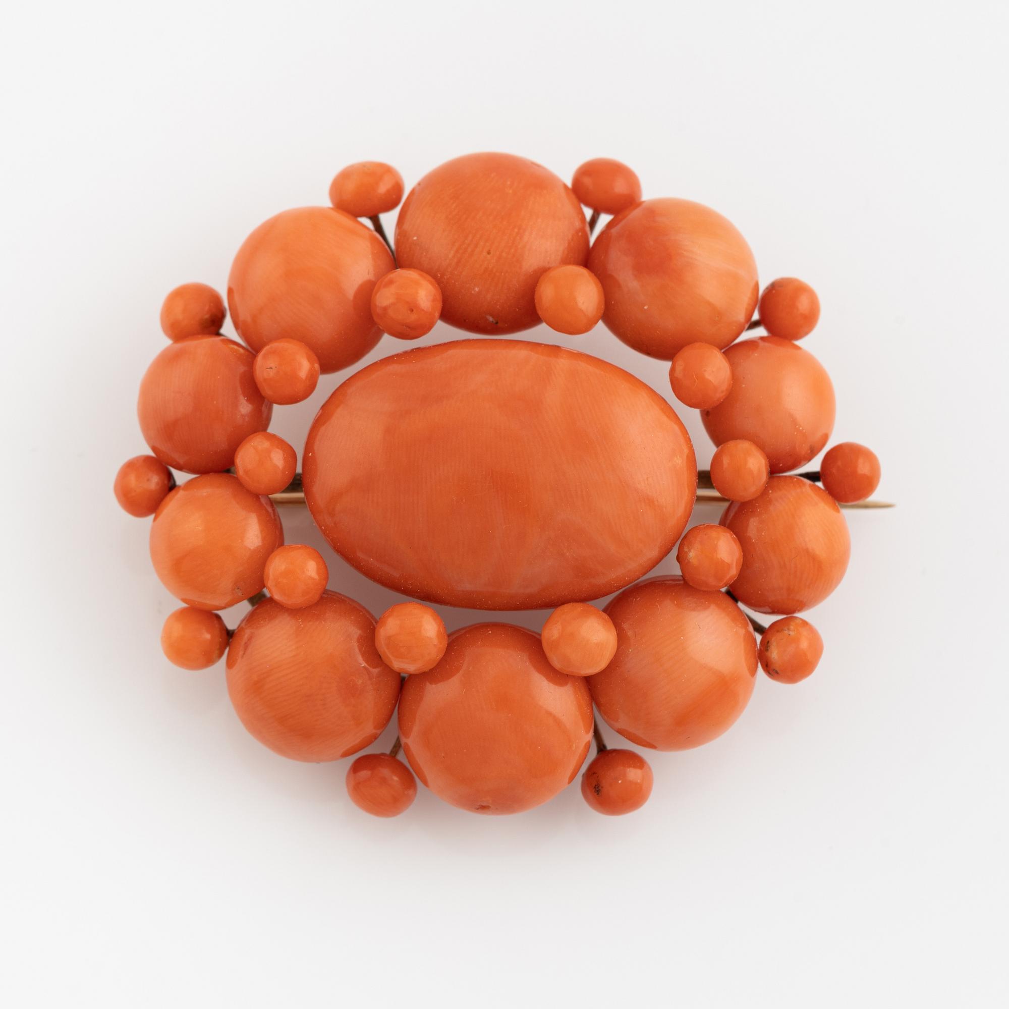 Coral brooch.
