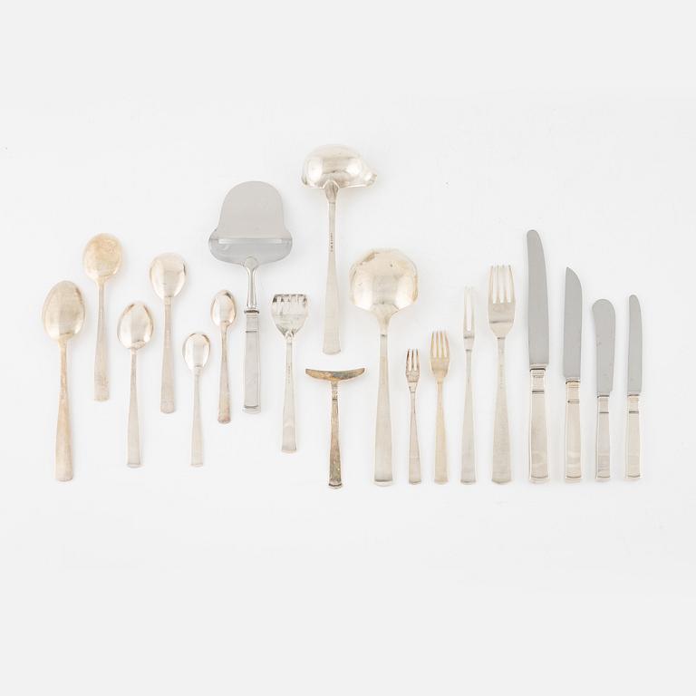 Jacob Ängman, cutlery set, 83 pieces, silver, "Rosenholm", GAB, Stockholm, 1941-88.