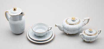 TESERVIS, porslin, "Grand", Arthur Percy, Upsala-Ekeby, omkring 1900-talets mitt.