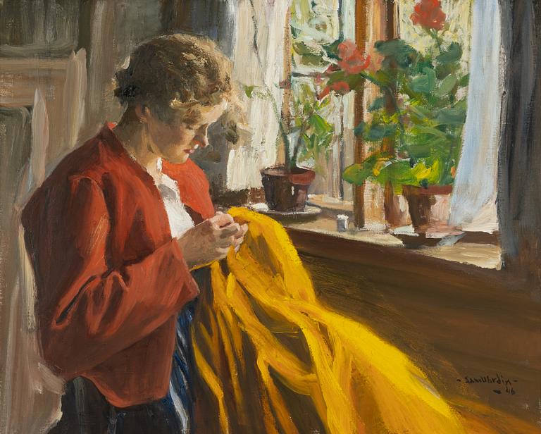 Sam Uhrdin, Woman sewing.