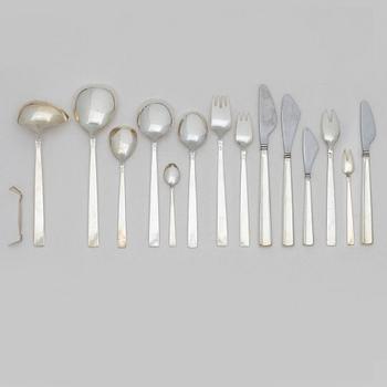 Cutlery set, 100 pieces, silver, "Paris", Mema, Lidköping, 1950s–60s, in fitted case.