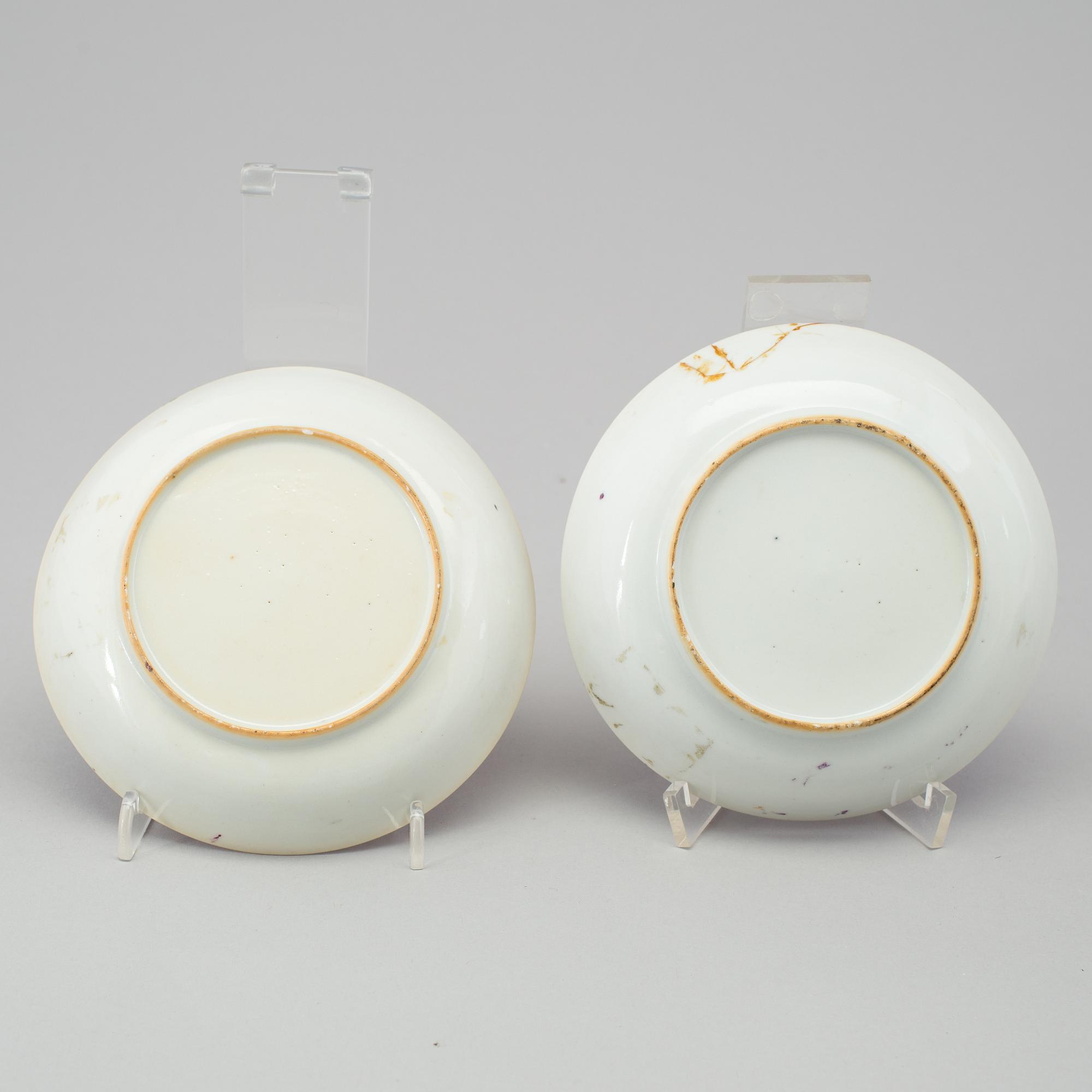 A group of various cups and saucers, Chinese and European, 18th-19th century.