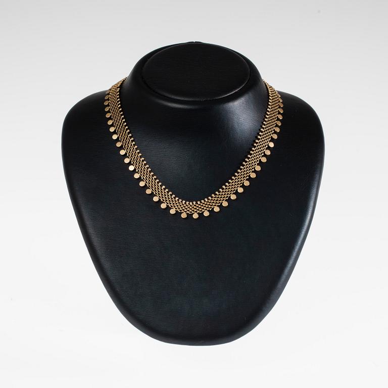 HALSBAND, guld 18K, Italien 1900-talets mitt. Vikt 33,7 g.