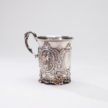 MUGG, sterling silver, Thomas Freeth II, London 1856. Vikt ca 179,5 g.