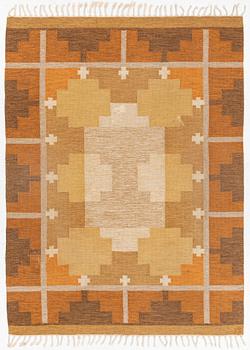 Ingegerd Silow, a flat weave rug, signed IS, c. 225 x 168 cm.