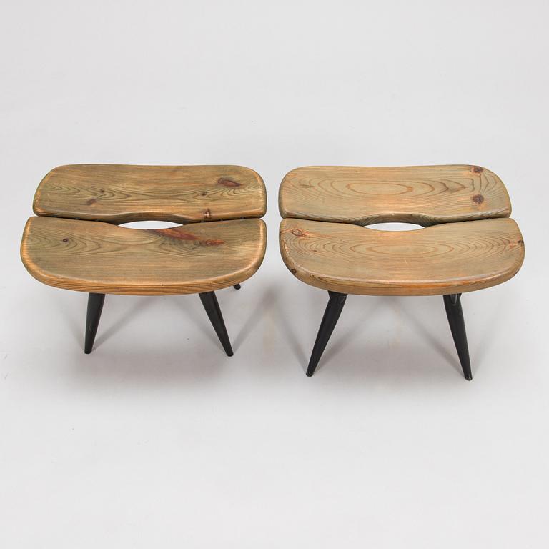 Ilmari Tapiovaara, a pair of mid-20th century 'Pirkka' stools for Laukaan Puu.