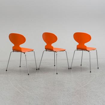 ARNE JACOBSEN, stolar, 3 st, "Myran", Fritz Hansen, Danmark, 1980.
