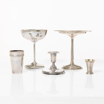 Silver, 5 pieces, 20th century.