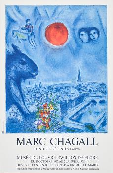 MARC CHAGALL, affisch, Sorlier, Paris 1977.