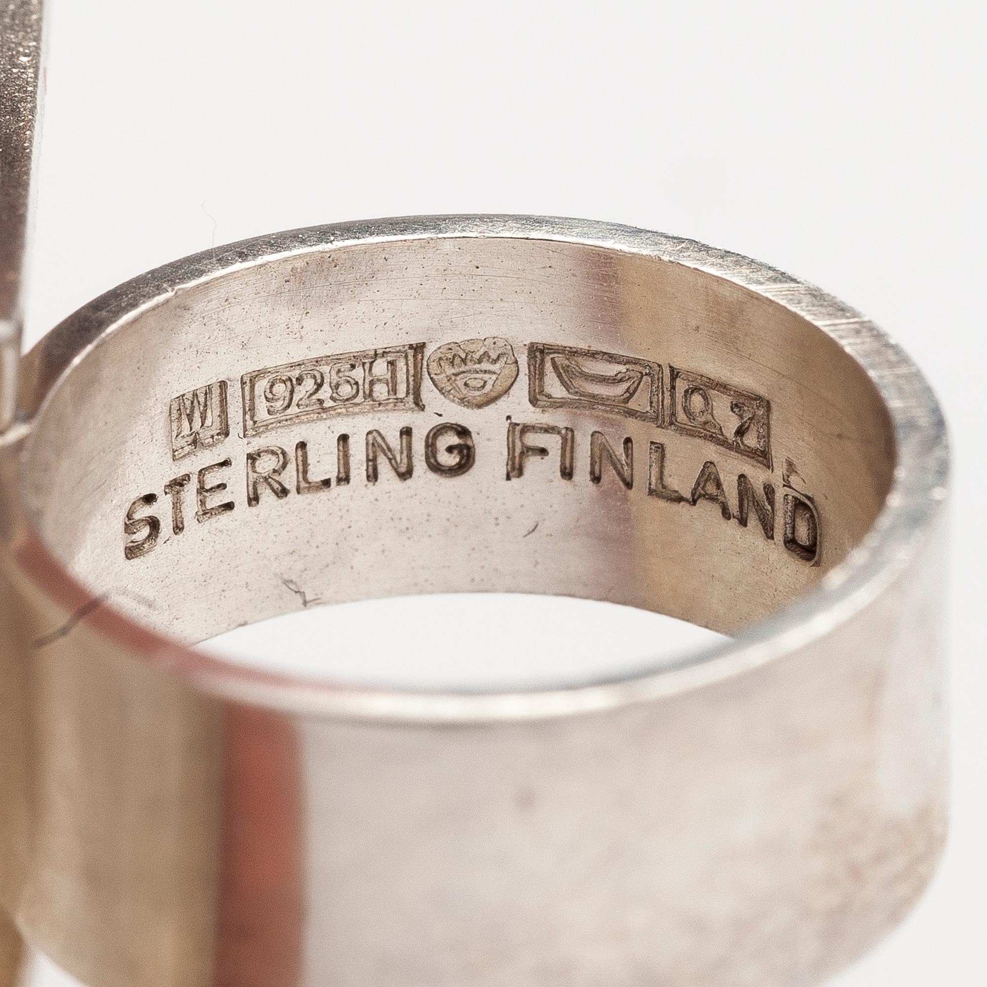 BJÖRN WECKSTRÖM, A sterling silver ring "At the gate of eternity". Lapponia 1969.