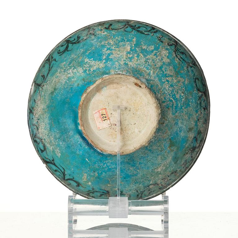 A luster earthenware bowl, Kashan, central Persia, 13th century.