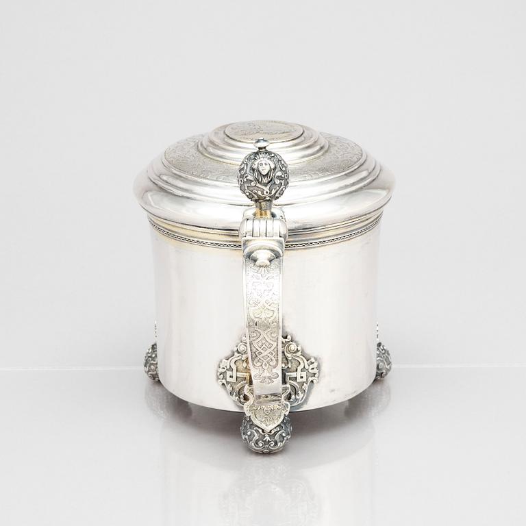 Niclas Warneck, dryckeskanna, silver, Karlstad 1736. Barock.