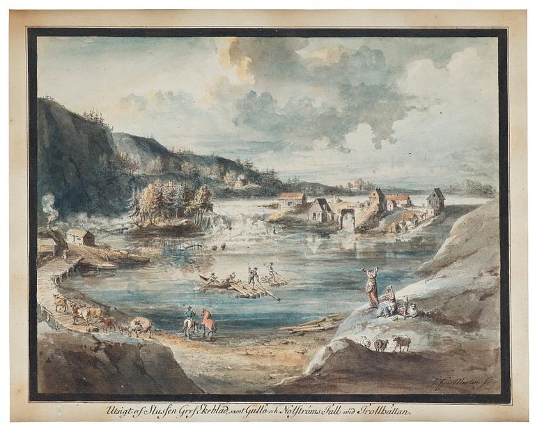 Johan Fredrik Martin, Ten scenes from the waterfalls at Trollhättan, Sweden.