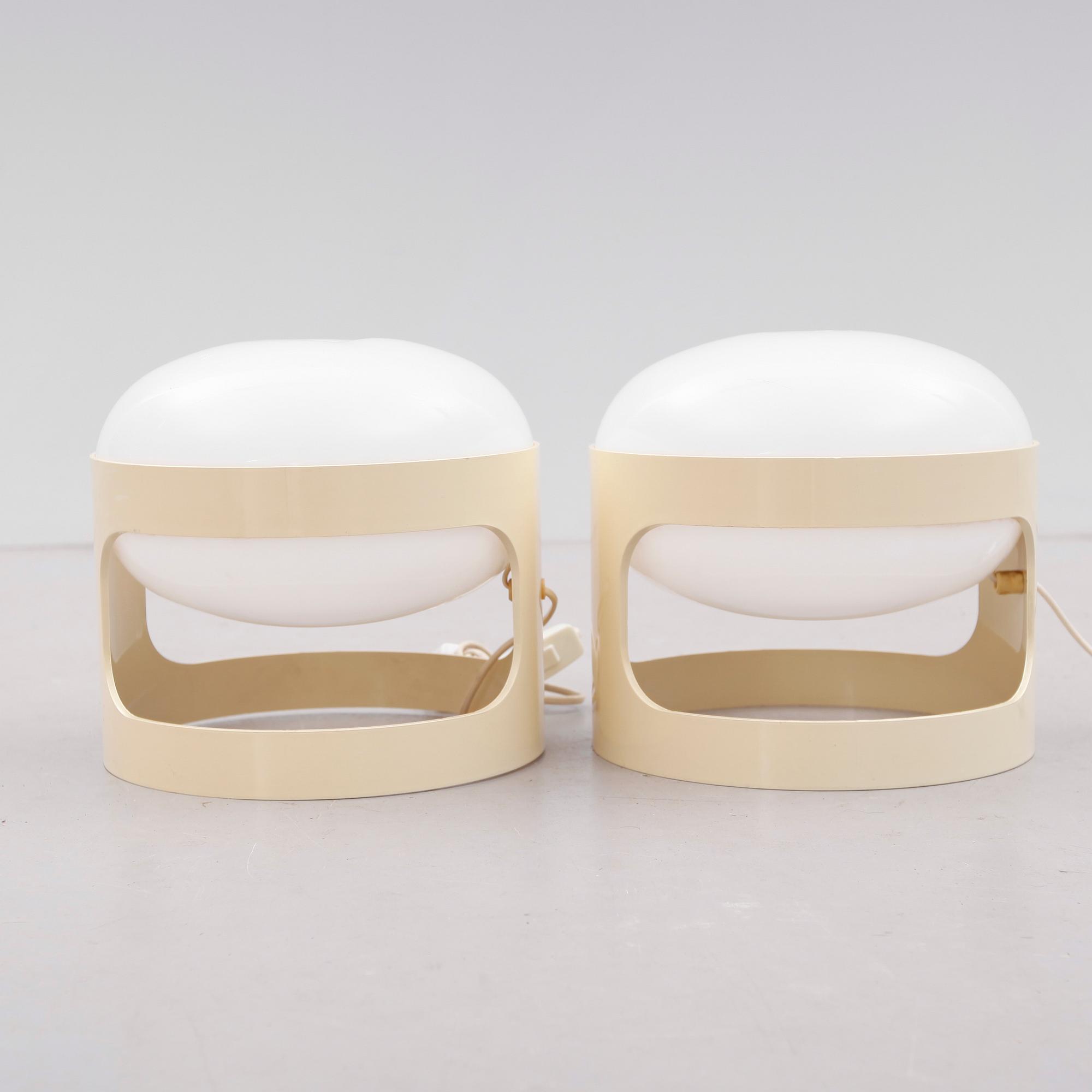 BORDSLAMPOR, 1 par, plast, Joe Colombo, Husqvarna, 1960-tal.