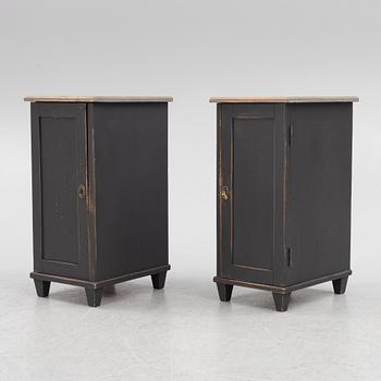 Bedside tables, a pair, first half of the 20th century.