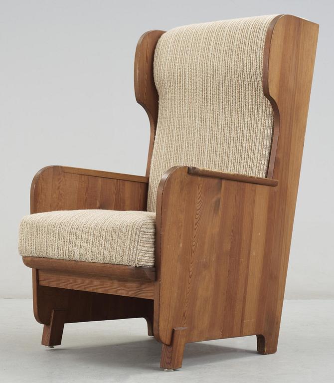 An Axel Einar Hjorth stained pine armchair, 'Lovö', Nordiska Kompaniet.