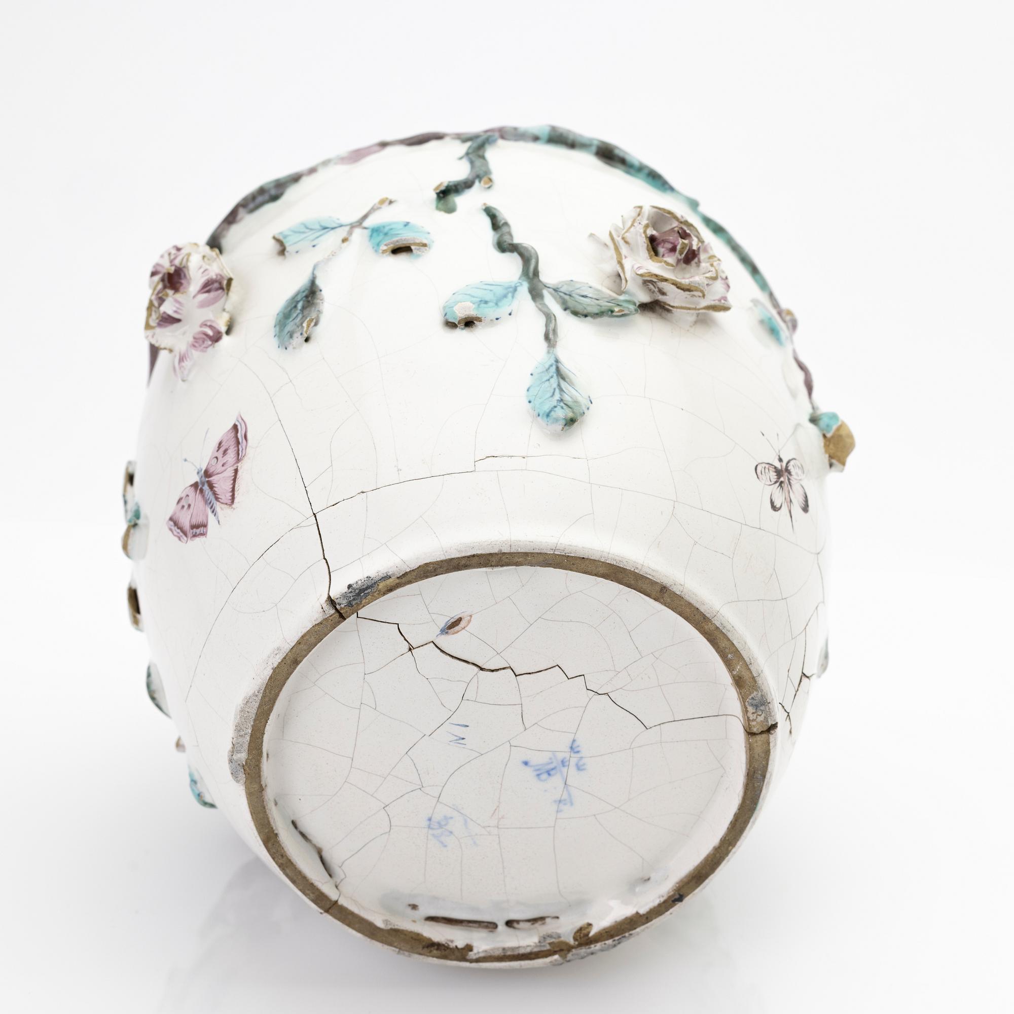 Faience potpourri vase, Marieberg, 18th century.
