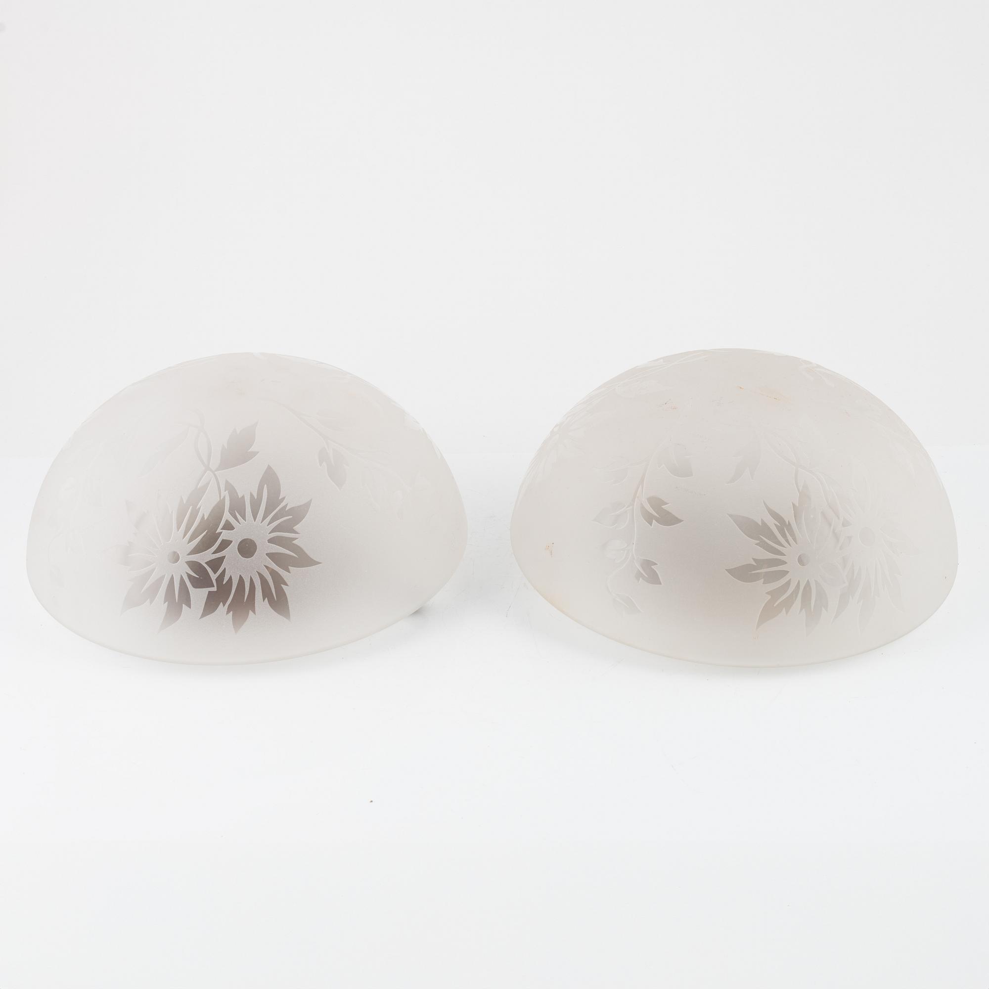A pair of ceiling lights, mid 20th Century.