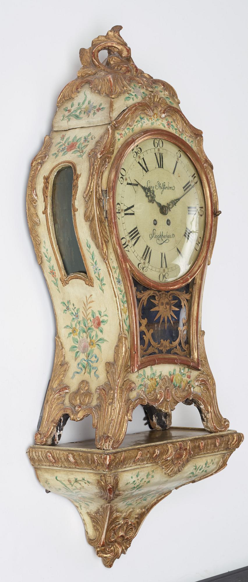 A wall bracket clock, Rococo-style, 20th ct.