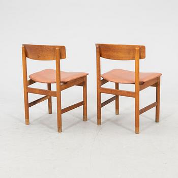 Børge Mogensen, a pair of chairs model 236 Fredericia Stolefabrik Denmark.