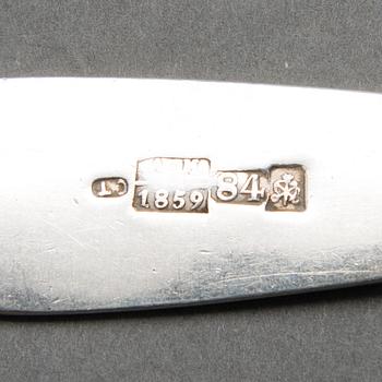 A set of six silver dinner forks, Saint Petersburg 1859-1860, C.J. Tegelsten's widow.