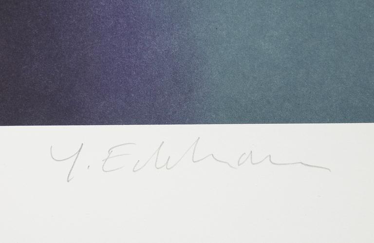YRJÖ EDELMANN, färglitografi, signerad.