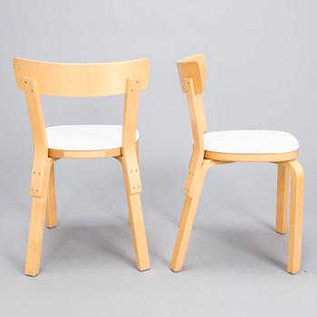 ALVAR AALTO, TUOLEJA, 6 kpl, malli 69, Artek. Malli muotoiltu v. 1935.