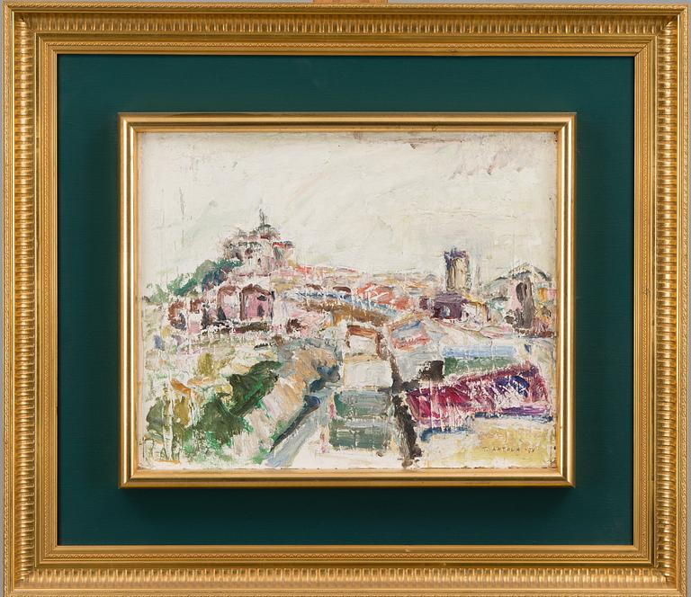 TAISTO AHTOLA, olja på pannå, signerad och daterad -74.