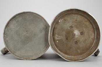 STOP, 2 st, tenn, Carl Bröske 1798-1822, Stockholm. Nils Eric Justelius 1820-1866, Eksjö, Sverige.