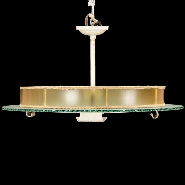 A 1930s art déco ceiling light.