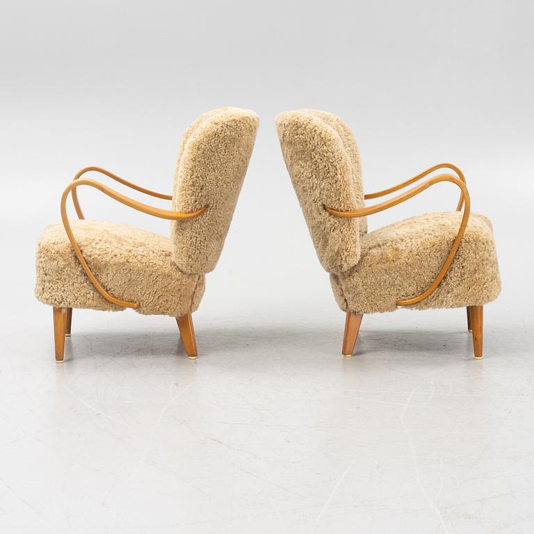 Fåtöljer, ett par, Swedish Modern, 1940-tal.